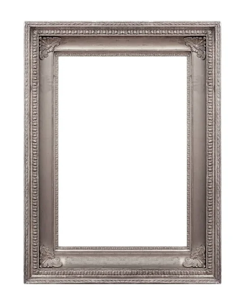 Silver Frame Paintings Mirrors Photo Isolated White Background — Stock Photo, Image