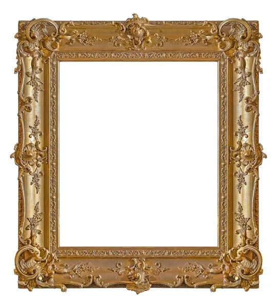 Golden Frame Paintings Mirrors Photo Isolated White Background — Stock Photo, Image