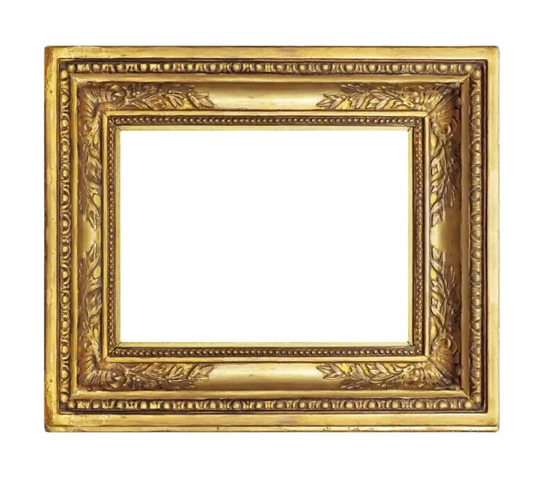 Moldura Dourada Para Pinturas Espelhos Fotos Isoladas Fundo Branco Elemento — Fotografia de Stock