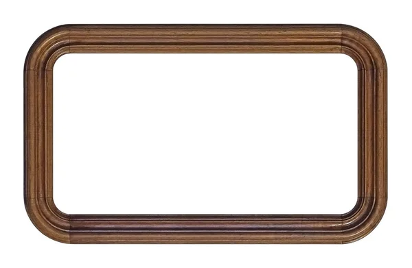 白い背景に隔離された絵画 鏡や写真のためのパノラマ木製のフレーム クリッピングパスを持つデザイン要素 — ストック写真