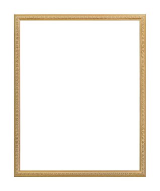 Beyaz arkaplanda izole edilmiş resimler, aynalar veya fotoğraf için altın çerçeve
