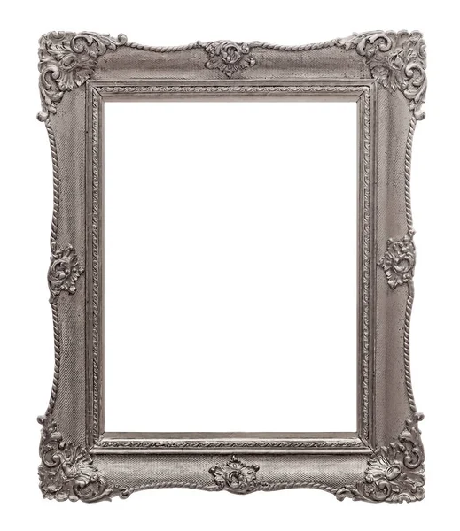 Silver Frame Paintings Mirrors Photo Isolated White Background Design Element — Stock Photo, Image