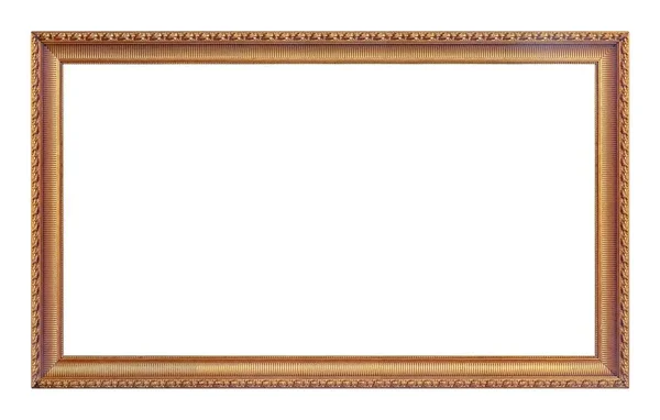 白い背景に隔離された絵画 鏡や写真のためのパノラマ黄金のフレーム — ストック写真