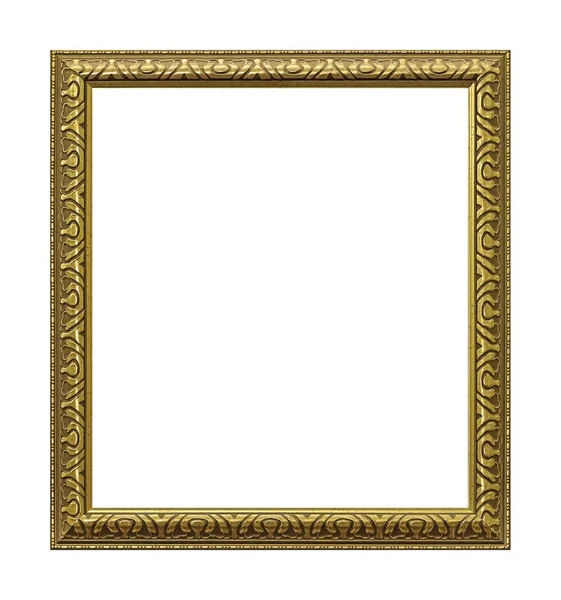 Moldura Dourada Para Pinturas Espelhos Fotos Isoladas Sobre Fundo Branco — Fotografia de Stock