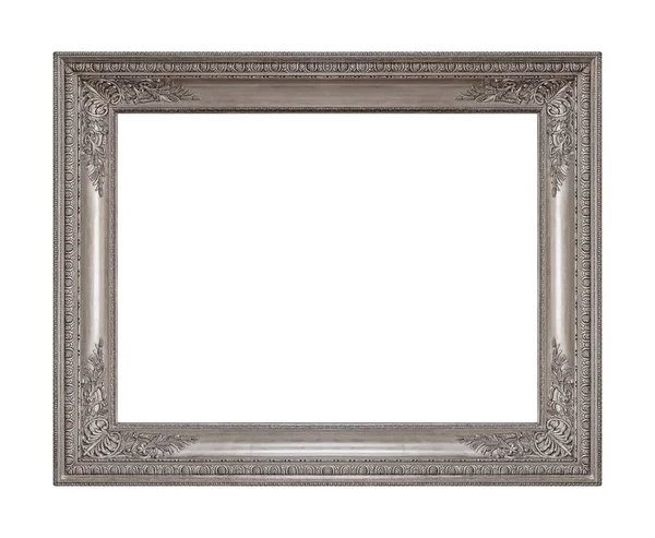 Silver Frame Paintings Mirrors Photo Isolated White Background — Stock Photo, Image