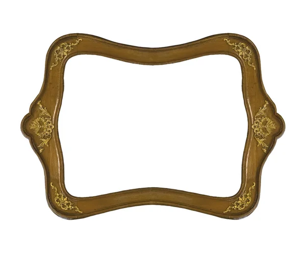 Wooden Frame Paintings Mirrors Photo Isolated White Background Design Element — Stock Photo, Image