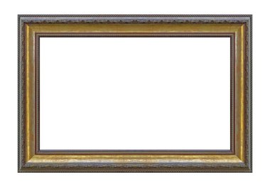 Tablolar, aynalar veya beyaz arkaplanda izole edilmiş fotoğraf için ahşap çerçeve