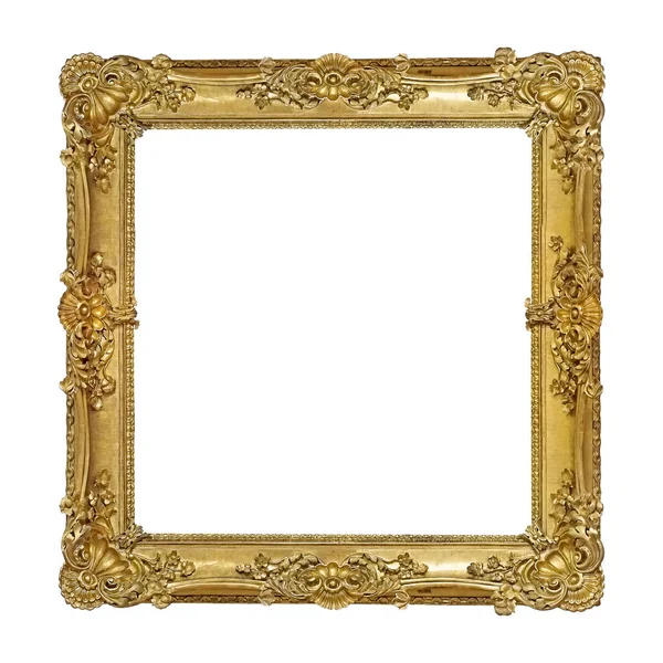 Moldura Dourada Para Pinturas Espelhos Fotos Isoladas Fundo Branco Elemento — Fotografia de Stock
