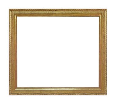 Beyaz arkaplanda izole edilmiş resimler, aynalar veya fotoğraf için altın çerçeve