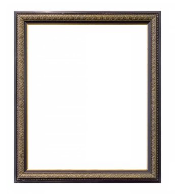 Tablolar, aynalar veya beyaz arkaplanda izole edilmiş fotoğraf için ahşap çerçeve