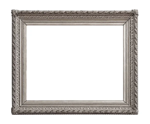 Silver Frame Paintings Mirrors Photo Isolated White Background Design Element — Stock Photo, Image