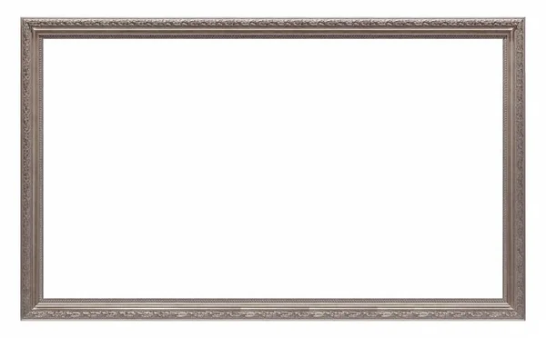 Cornice Panoramica Argento Quadri Specchi Foto Isolate Sfondo Bianco — Foto Stock