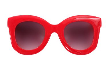 Bir portreye başvurmak için beyaz arkaplanda izole edilmiş güneş gözlükleri. Kırpma yolu ile tasarım ögesi