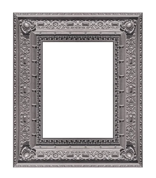 Silver Frame Paintings Mirrors Photo Isolated White Background — Stock Photo, Image