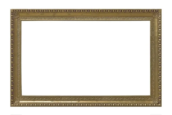 Panoramic Golden Frame Paintings Mirrors Photo Isolated White Background — Stock Photo, Image