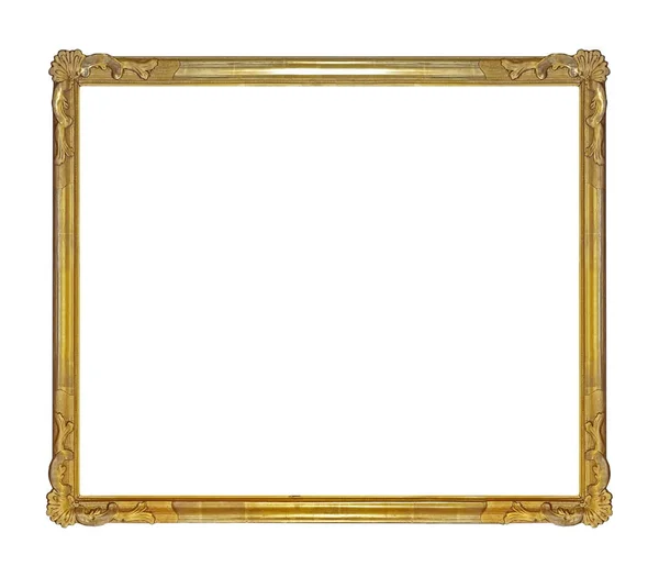 Moldura Dourada Para Pinturas Espelhos Fotos Isoladas Fundo Branco Elemento — Fotografia de Stock