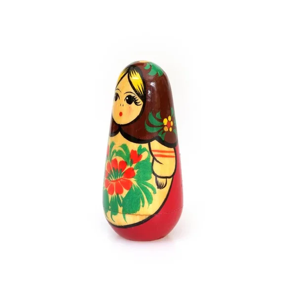 Traditional Russian Wooden Toy Matryoshka Isolated White Background — Stock Photo, Image