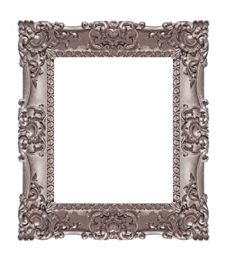 Beyaz arka planda izole edilmiş resimler, aynalar ya da fotoğraf için gümüş çerçeve. Kırpma yolu ile tasarım ögesi