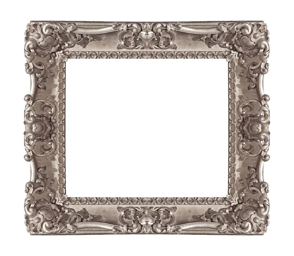 Silver Frame Paintings Mirrors Photo Isolated White Background Design Element — Stock Photo, Image