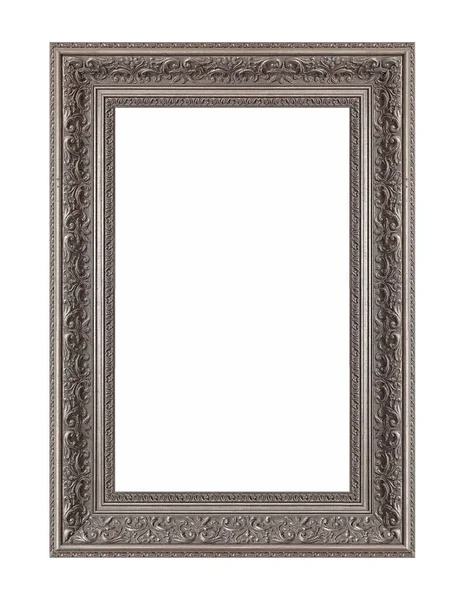 Silver Frame Paintings Mirrors Photo Isolated White Background — Stock Photo, Image