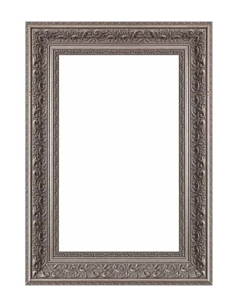 Silver Frame Paintings Mirrors Photo Isolated White Background Royalty Free Stock Images