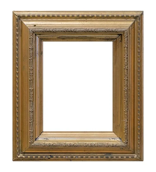 Golden Frame Paintings Mirrors Photo Isolated White Background — Stock Photo, Image