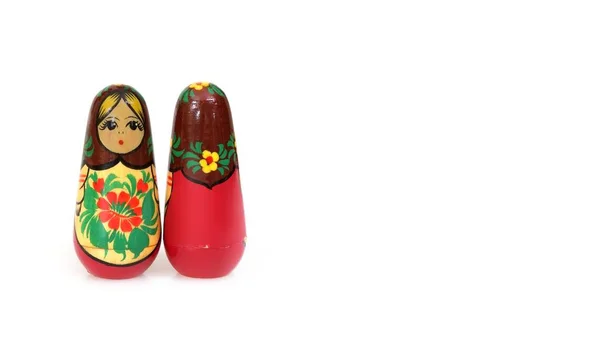 Traditional Russian Wooden Toy Matryoshka Isolated White Background — Stock Photo, Image