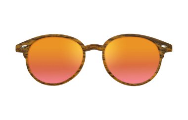 Bir portreye başvurmak için beyaz arkaplanda izole edilmiş güneş gözlükleri. Kırpma yolu ile tasarım ögesi