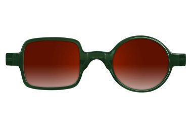 Bir portreye başvurmak için beyaz arkaplanda izole edilmiş güneş gözlükleri. Kırpma yolu ile tasarım ögesi