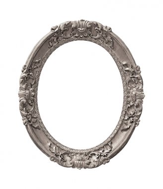 Beyaz arka planda izole edilmiş resimler, aynalar ya da fotoğraf için gümüş çerçeve. Kırpma yolu ile tasarım ögesi