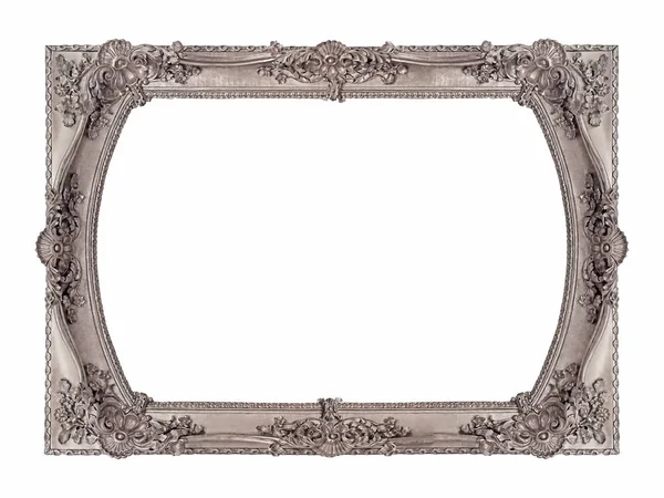 Cornice Argento Quadri Specchi Foto Isolate Sfondo Bianco Elemento Design — Foto Stock