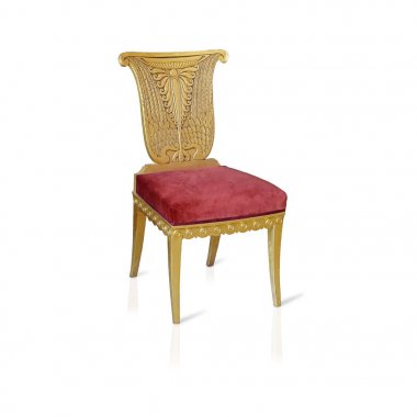 Beyaz arka plan üzerinde izole antik altın sandalye. Kırpma yolu ile tasarım öğesi