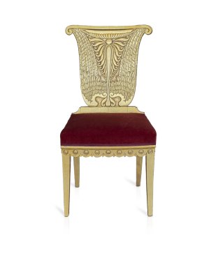 Beyaz arka plan üzerinde izole Antik altın sandalye