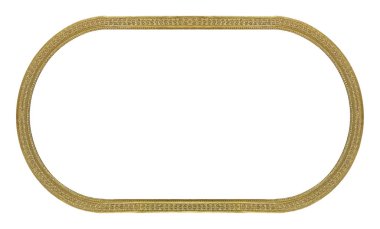 Tablolar, aynalar veya beyaz arka planda izole edilmiş fotoğraf için altın çerçeve. Kırpma yolu ile tasarım ögesi