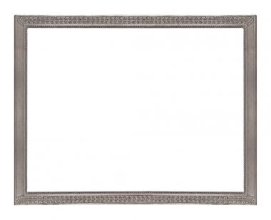 Beyaz arka planda izole edilmiş resimler, aynalar ya da fotoğraf için gümüş çerçeve. Kırpma yolu ile tasarım ögesi