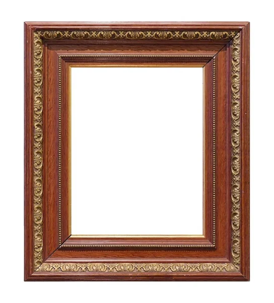 Houten Lijst Voor Schilderijen Spiegels Foto Geïsoleerd Witte Achtergrond — Stockfoto