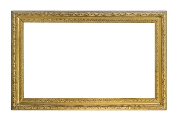 Golden Frame Paintings Mirrors Photo Isolated White Background — Stock Photo, Image