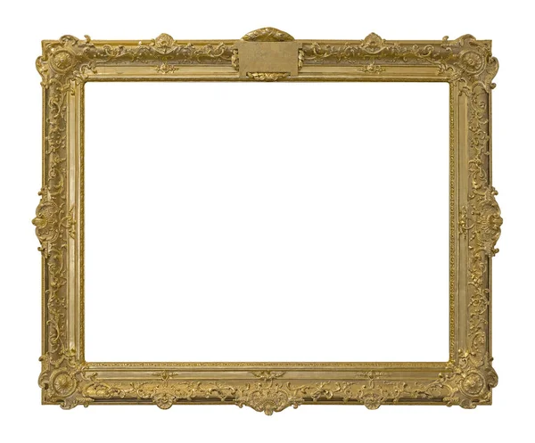 Moldura Dourada Para Pinturas Espelhos Fotos Isoladas Fundo Branco Elemento — Fotografia de Stock