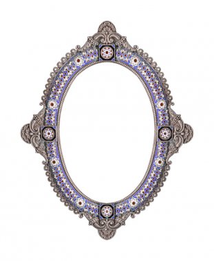 Beyaz arka planda izole edilmiş resimler, aynalar ya da fotoğraf için gümüş çerçeve. Kırpma yolu ile tasarım ögesi