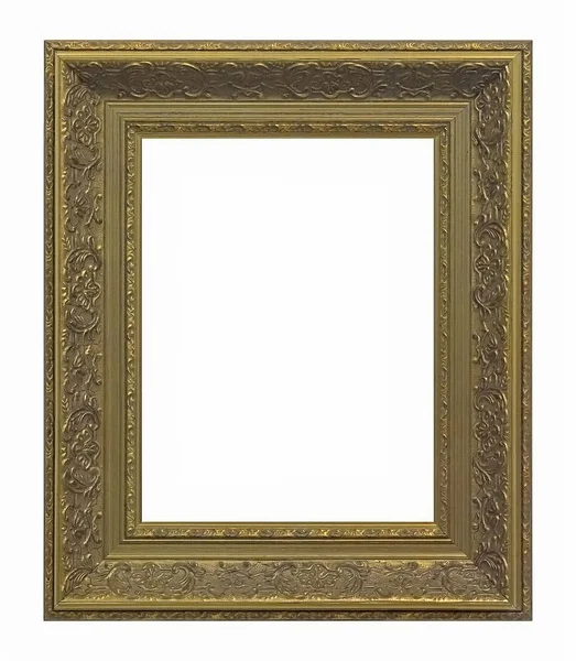 Golden Frame Paintings Mirrors Photo Isolated White Background — Stock Photo, Image