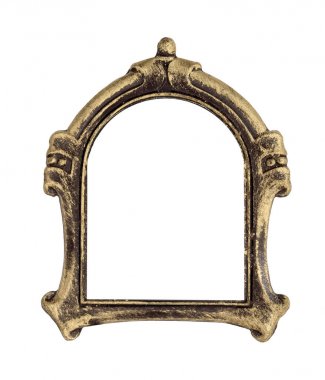 Resimler, aynalar veya fotoğraflar için altın gotik çerçeve. Kırpma yolu ile tasarım öğesi