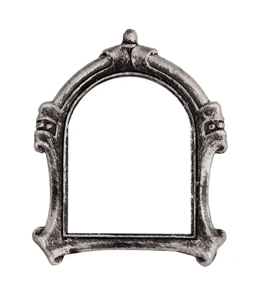 Stříbrný Gotický Rám Pro Obrazy Zrcadla Nebo Fotografie Prvek Návrhu — Stock fotografie
