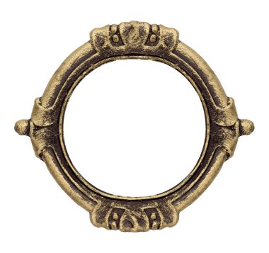 Resimler, aynalar veya fotoğraflar için altın gotik çerçeve. Kırpma pat ile tasarım elemanı