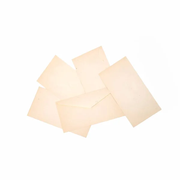 Pacchetto Vecchie Buste Isolate Sfondo Bianco — Foto Stock