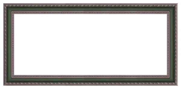 Panoramic Wooden Frame Paintings Mirrors Photo Isolated White Background — Stock Photo, Image