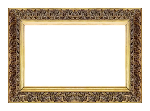 Moldura Dourada Para Pinturas Espelhos Fotos Isoladas Sobre Fundo Branco — Fotografia de Stock