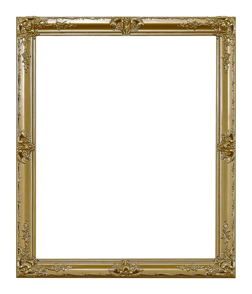Moldura Dourada Para Pinturas Espelhos Fotos Isoladas Sobre Fundo Branco — Fotografia de Stock