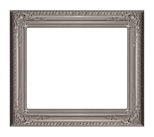 Silver Frame Paintings Mirrors Photo Isolated White Background Design Element — Stock Photo, Image