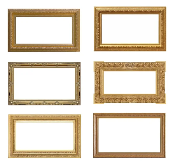 Set Gouden Panoramisch Frames Voor Foto Schilderijen Spiegels — Stockfoto