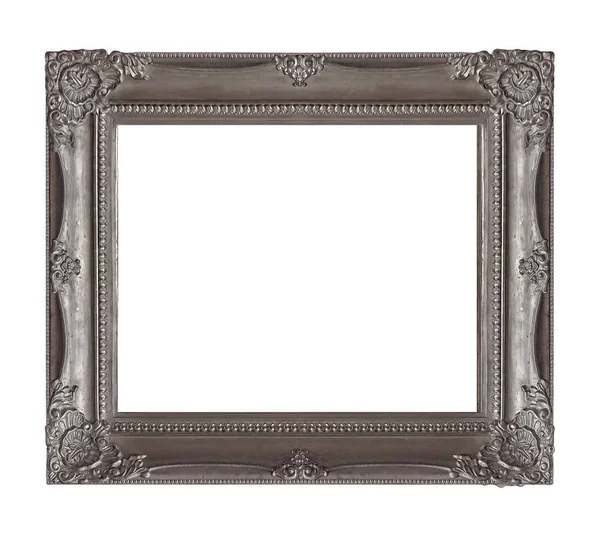 Silver Frame Paintings Mirrors Photo Isolated White Background Design Element — Stock Photo, Image